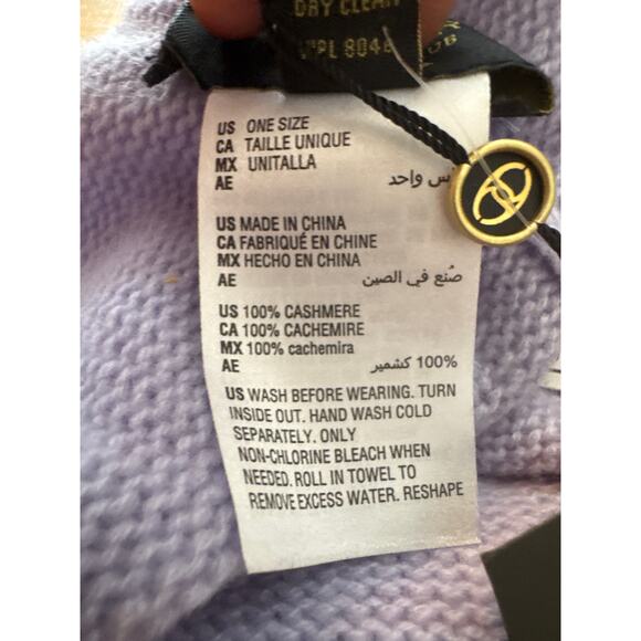 Brand New Cashmere Charter Club Women's One Size Blue Orchard Studded Beanie Hat - Picture 5 of 8